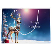 Reindeer Jewels Christmas Holiday Gift Bag Groot Cadeauzakje (Voorkant)