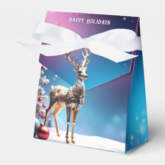 Reindeer Jewels Christmas Holiday Gift Box Bedankdoosjes (Voorkant Zijde)