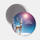 Reindeer Jewels Christmas Holiday Magnet (Voorkant / Achterkant)