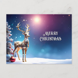 Reindeer Jewels Christmas Holiday Postcard Briefkaart