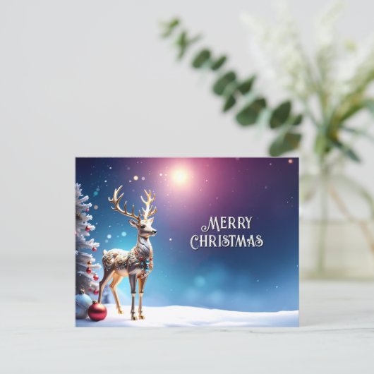 Reindeer Jewels Christmas Holiday Postcard Briefkaart (Staand voorkant)