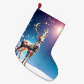 Reindeer Jewels Christmas Holiday Stocking Grote Kerstsok (Voorkant (Hangend))