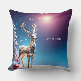 Reindeer Jewels Christmas Holiday Throw Pillow Kussen