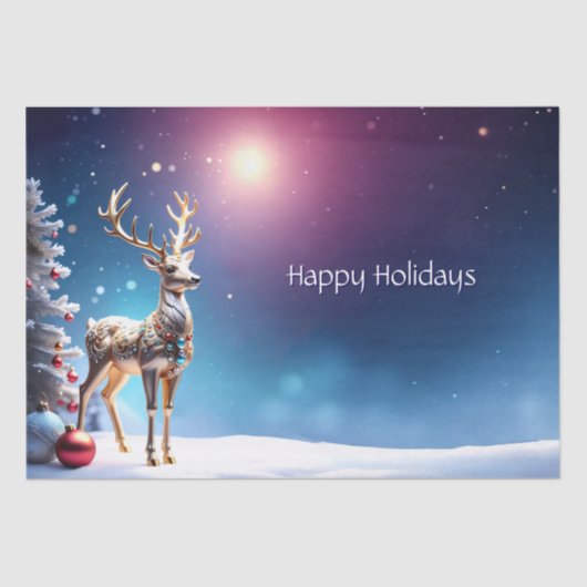 Reindeer Jewels Christmas Holiday Tissue Paper Tissuepapier (Voorkant)