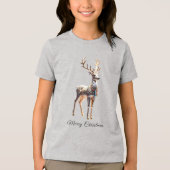 Reindeer Jewels Christmas Holiday Tri-Blend Shirt (Voorkant)