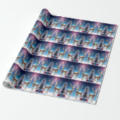 Reindeer Jewels Christmas Holiday Wrapping Paper Cadeaupapier (Uitgerold)