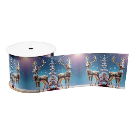Reindeer Jewels Christmas Satin Ribbon Satijnen Lint