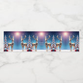 Reindeer Jewels Holiday Water Bottle Label Waterfles Etiket (Enkel label)