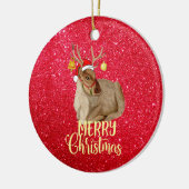 Reindeer Jingle Bell Merry kerstboom Keramisch Ornament (Links)