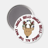 Reindeer Jingle Bells Tshirts en Gifts Magneet (Voorkant / Achterkant)