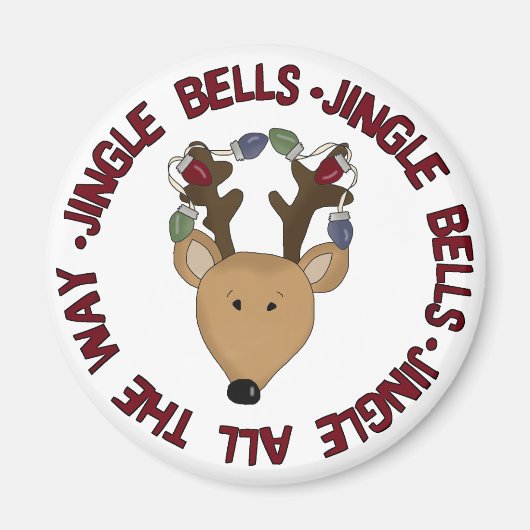Reindeer Jingle Bells Tshirts en Gifts Magneet (Voorkant)
