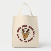 Reindeer Jingle Bells Tshirts en Gifts Tote Bag (Voorkant)