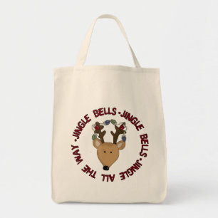 Reindeer Jingle Bells Tshirts en Gifts Tote Bag
