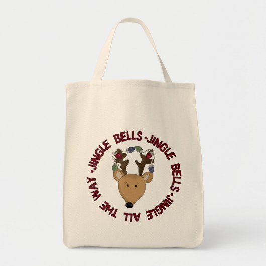 Reindeer Jingle Bells Tshirts en Gifts Tote Bag (Voorkant)