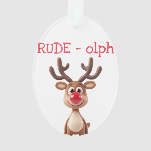 Reindeer Joke Christmas Acrylic Ornament (achterkant)