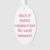 Reindeer Joke Christmas Acrylic Ornament (voorkant)