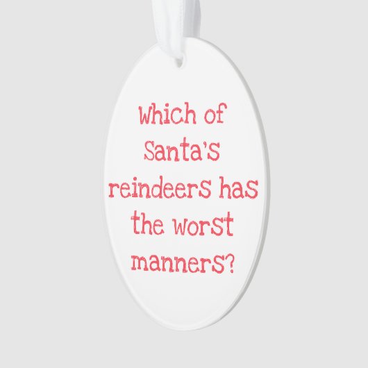 Reindeer Joke Christmas Acrylic Ornament (voorkant)