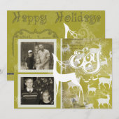 Reindeer Joy Holiday Fotokaart Feestdagenkaart (Voorkant / Achterkant)