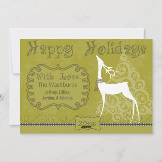 Reindeer Joy Holiday Fotokaart Feestdagenkaart (Achterkant)