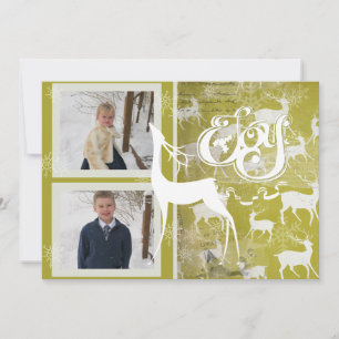 Reindeer Joy Holiday Fotokaart Feestdagenkaart