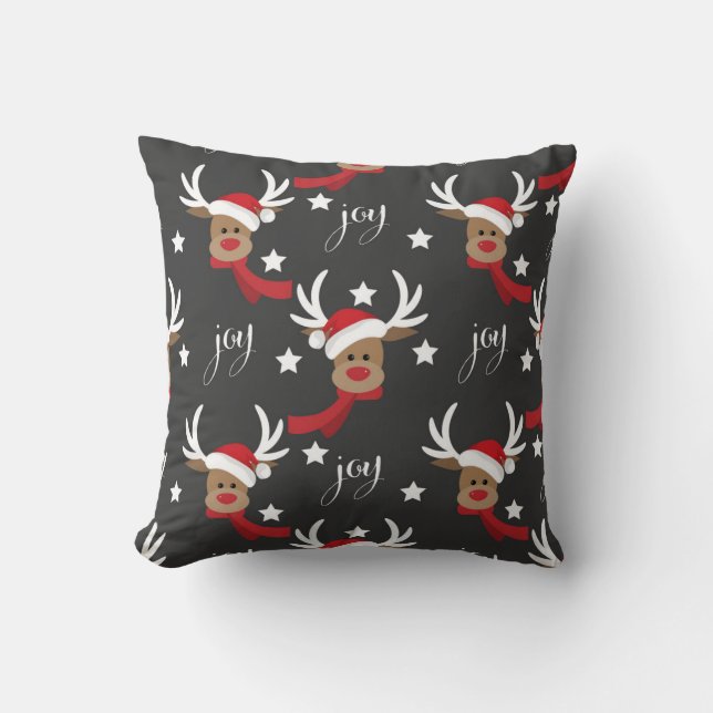 Reindeer Joy Kerstmis Kussens (Voorkant)