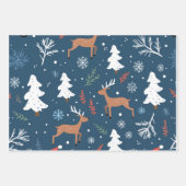 Reindeer Joyride Snowflake Christmas Wrap Inpakpapier Vel (Voorkant 2)