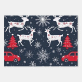 Reindeer Joyride Snowflake Christmas Wrap Inpakpapier Vel (Voorkant)