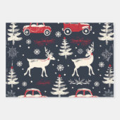 Reindeer Joyride Snowflake Christmas Wrap Inpakpapier Vel (Voorkant 2)