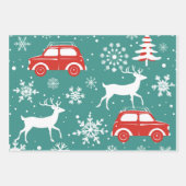 Reindeer Joyride Snowflake Christmas Wrap Inpakpapier Vel (Voorkant)