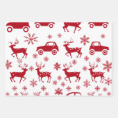 Reindeer Joyride Snowflake Christmas Wrap Inpakpapier Vel (Voorkant 2)