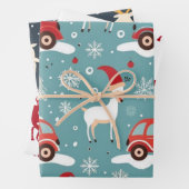 Reindeer Joyride Snowflake Christmas Wrap Inpakpapier Vel (In situ)