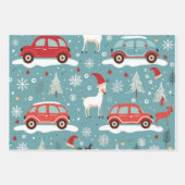 Reindeer Joyride Snowflake Christmas Wrap Inpakpapier Vel (Voorkant)