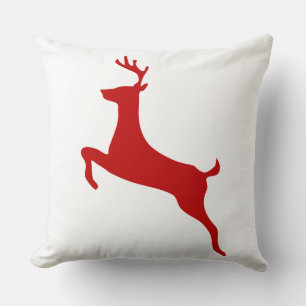 Reindeer Jump Red Silhouette T-Shirt Kussen