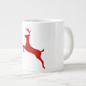 Reindeer Jump Red Silhouette Two-Tone Co. Grote Koffiekop (Voorkant rechts)