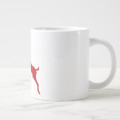 Reindeer Jump Red Silhouette Two-Tone Co. Grote Koffiekop (Rechts)