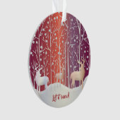 Reindeer, laat het sneeuwen. Kerstmis Ornament (voorkant)