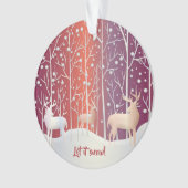 Reindeer, laat het sneeuwen. Kerstmis Ornament (voorkant)