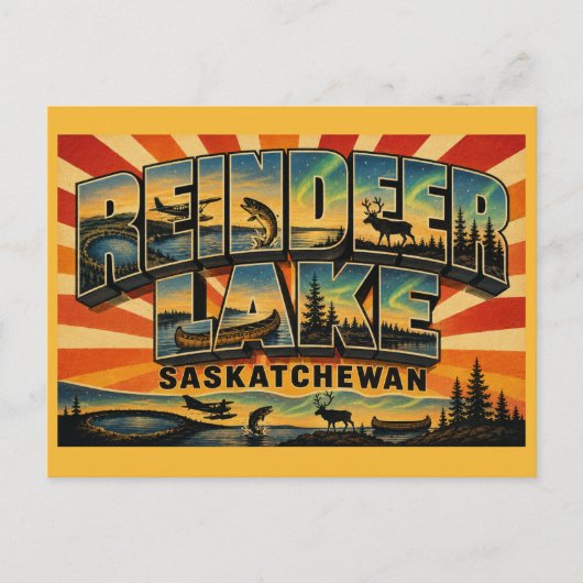 Reindeer Lake Saskatchewan Meteorietkrater Briefkaart (Voorkant)