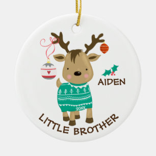 Reindeer Little Brother Kerstversier Keramisch Ornament