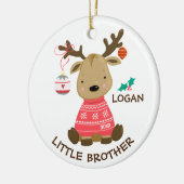 Reindeer Little Brother Kerstversier Keramisch Ornament (Links)
