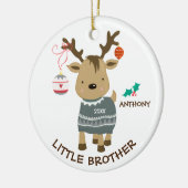 Reindeer Little Brother Kerstversier Keramisch Ornament (Links)
