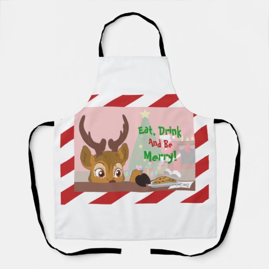 Reindeer Love Cookies Schort (Voorkant)