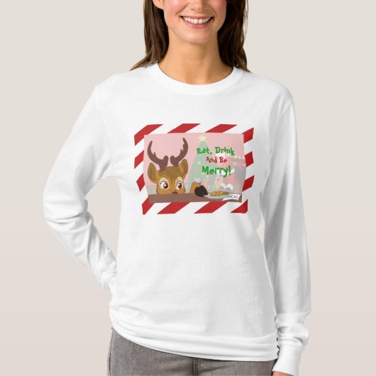 Reindeer Love Cookies T-shirt (Voorkant)