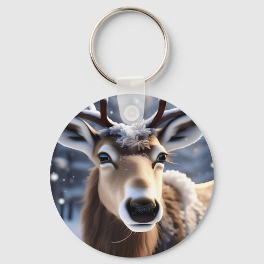 Reindeer Magic: Close-up van de loyale metgezel va Sleutelhanger (Voorkant)