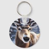 Reindeer Magic: Close-up van de loyale metgezel va Sleutelhanger (Achterkant)