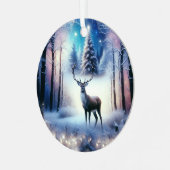 Reindeer Magisch Betoverd Kerstbos Metalen Ornament (Voorkant links)