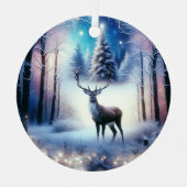 Reindeer Magisch Betoverd Kerstbos Metalen Ornament (Voorkant)