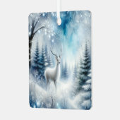 Reindeer Magisch Betoverd Kerstbos Metalen Ornament (Voorkant links)