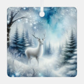 Reindeer Magisch Betoverd Kerstbos Metalen Ornament (Voorkant)