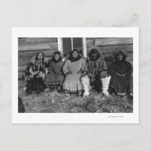 Reindeer Mary en haar familie in Alaska Briefkaart